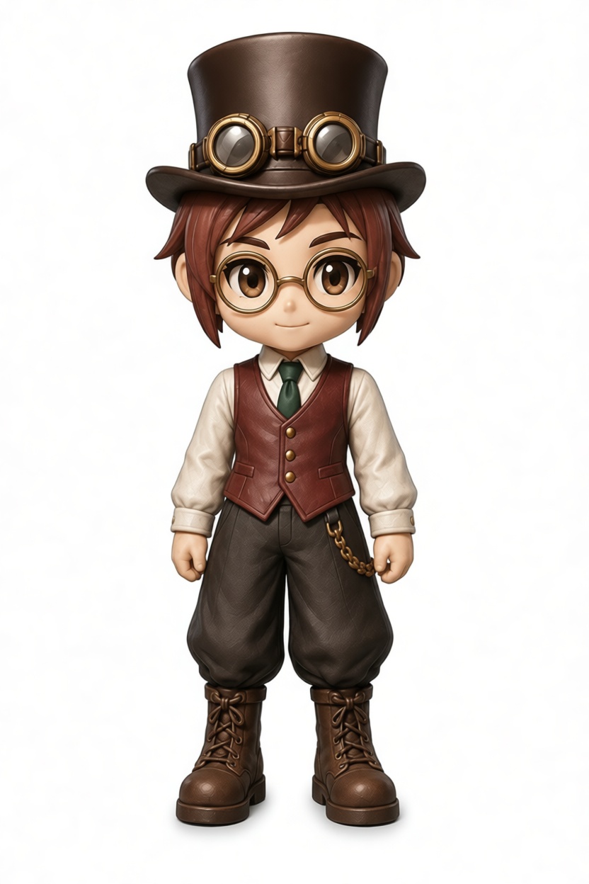 Steampunk Boy Figurine free 3D printable STL