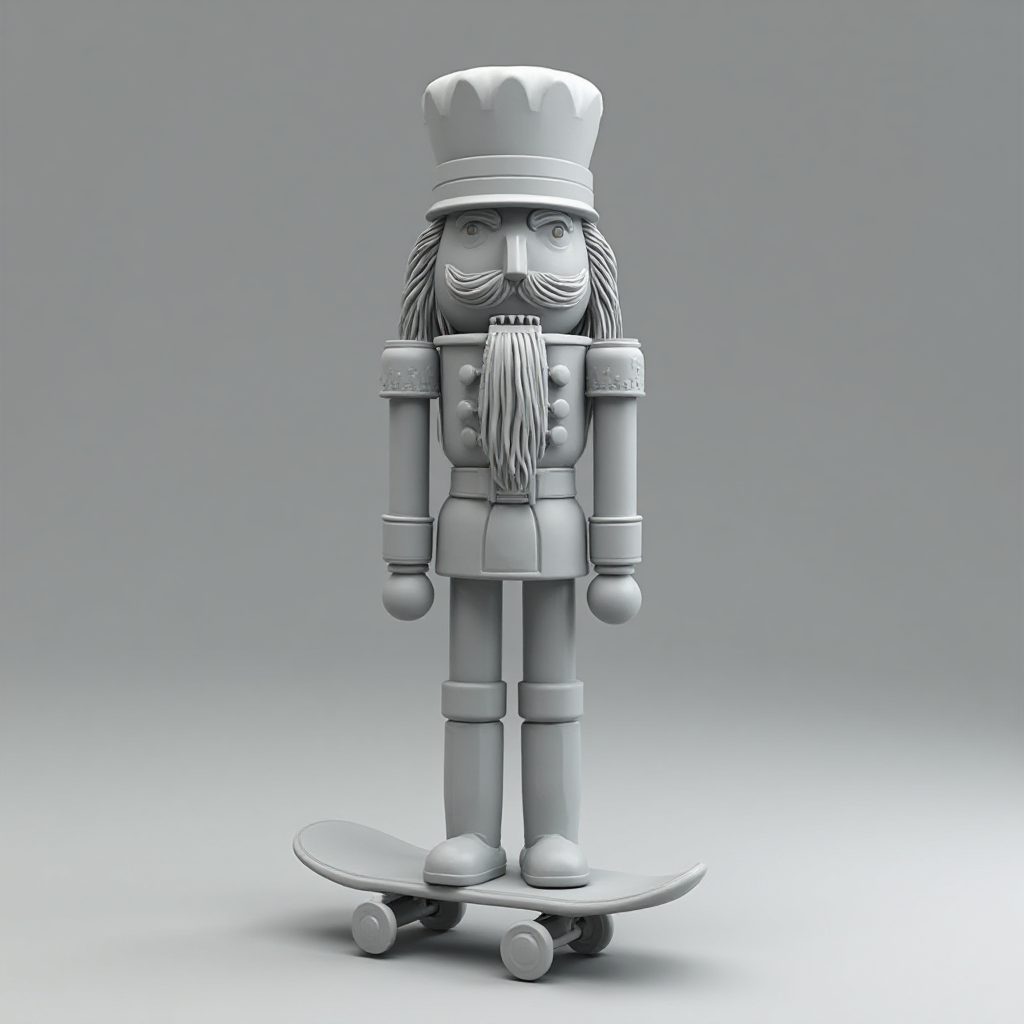 Nutcracker Skateboard Figurine free 3D printable STL