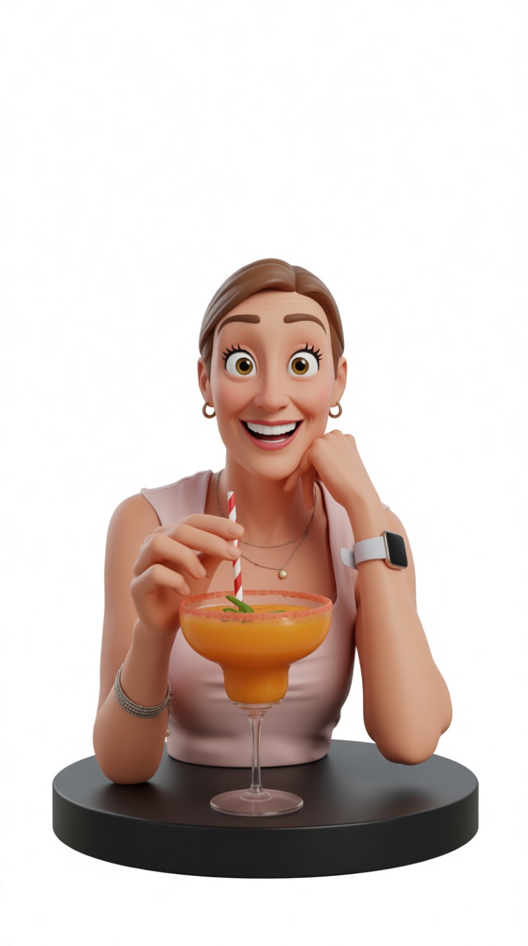 Woman with Cocktail Bust free 3D printable STL