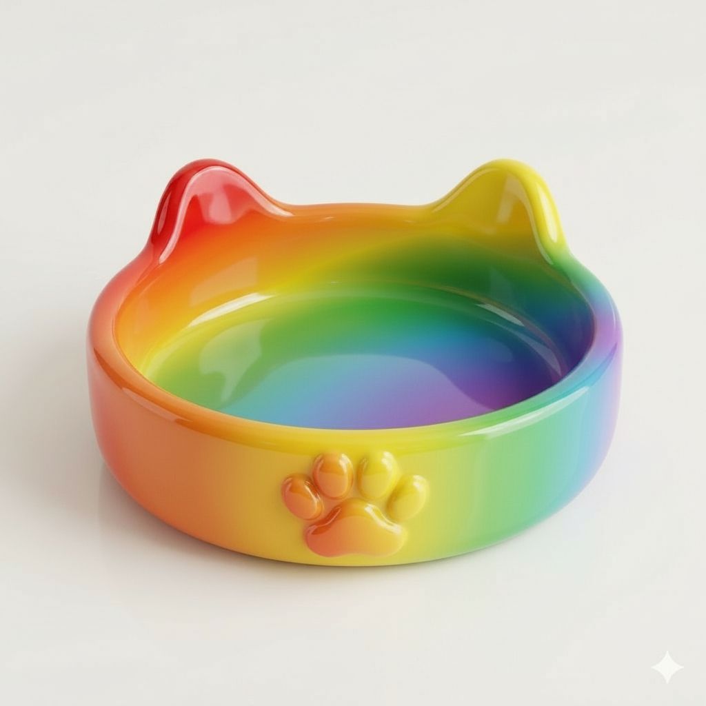 Rainbow Cat Bowl free 3D printable STL