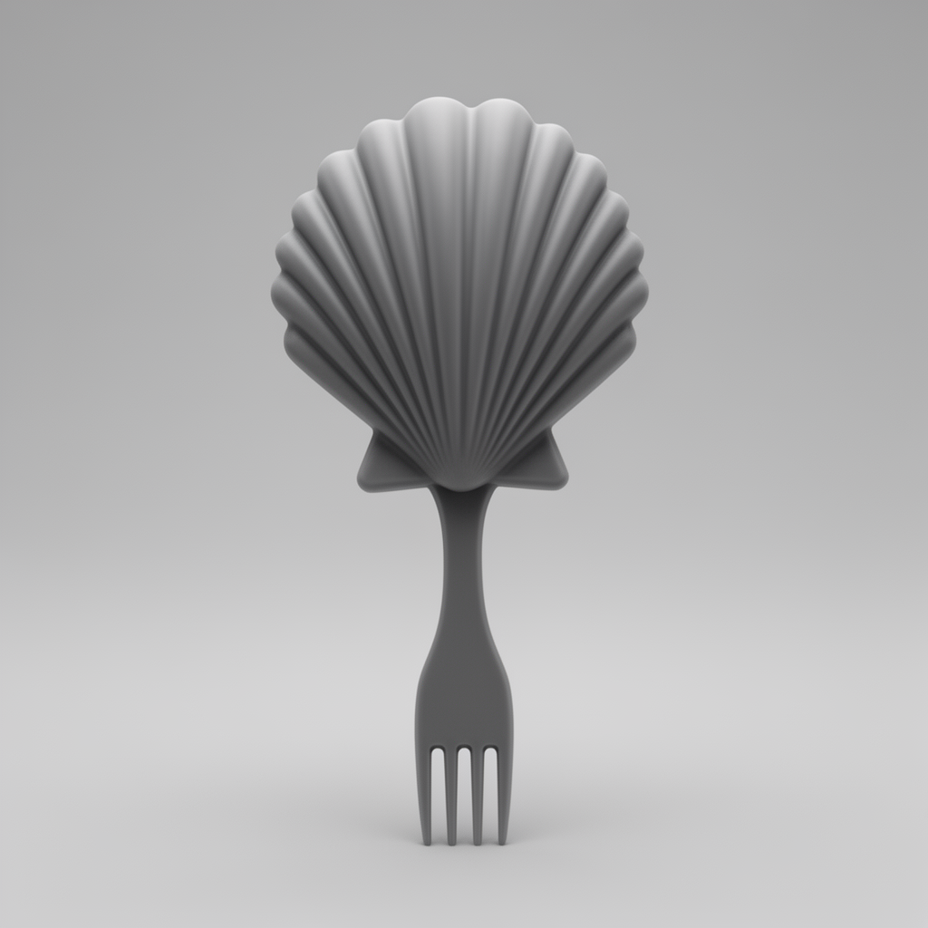 Seashell Fork Sculpture free 3D printable STL