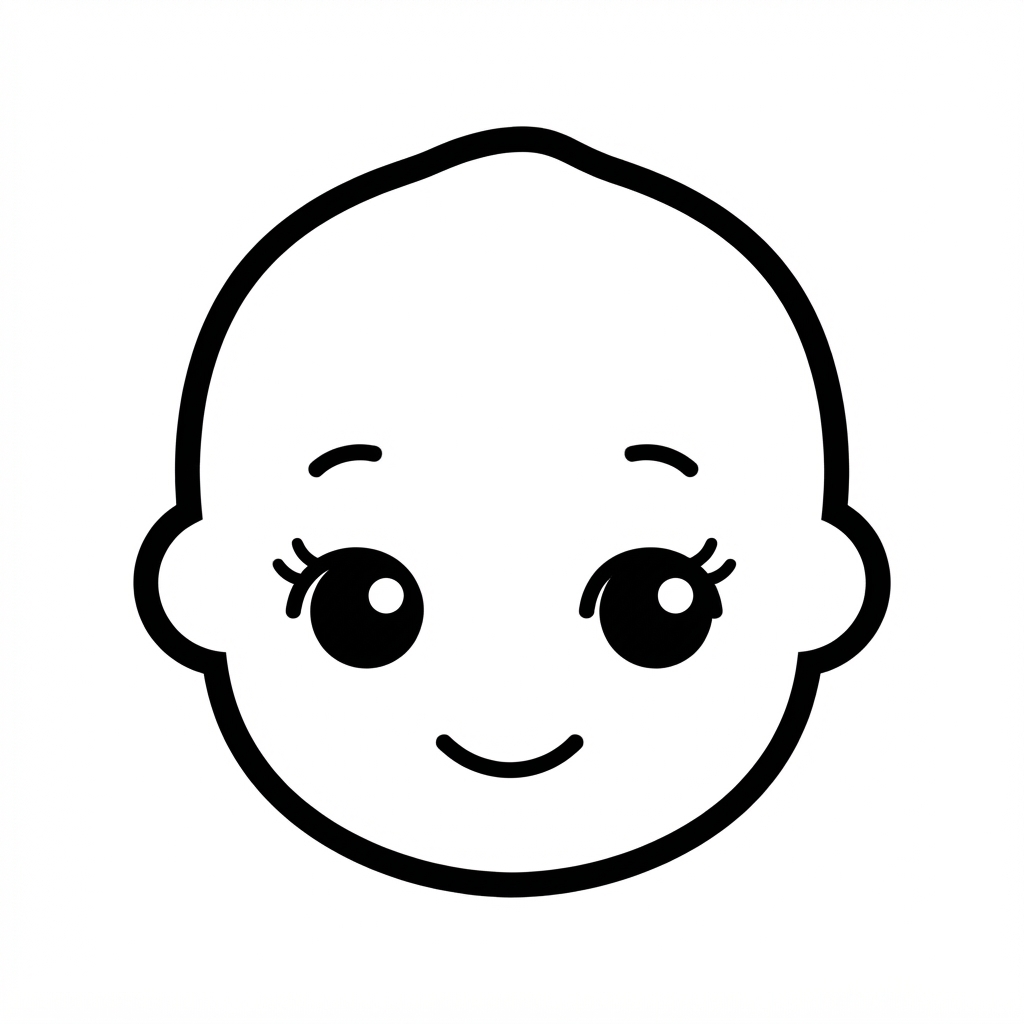 Cute Baby Face Icon free 3D printable STL