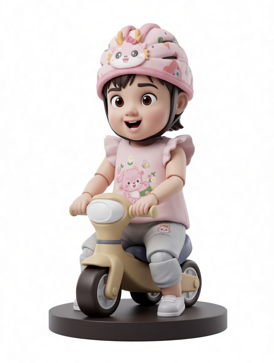 Toddler on Balance Bike Figurine free 3D printable STL