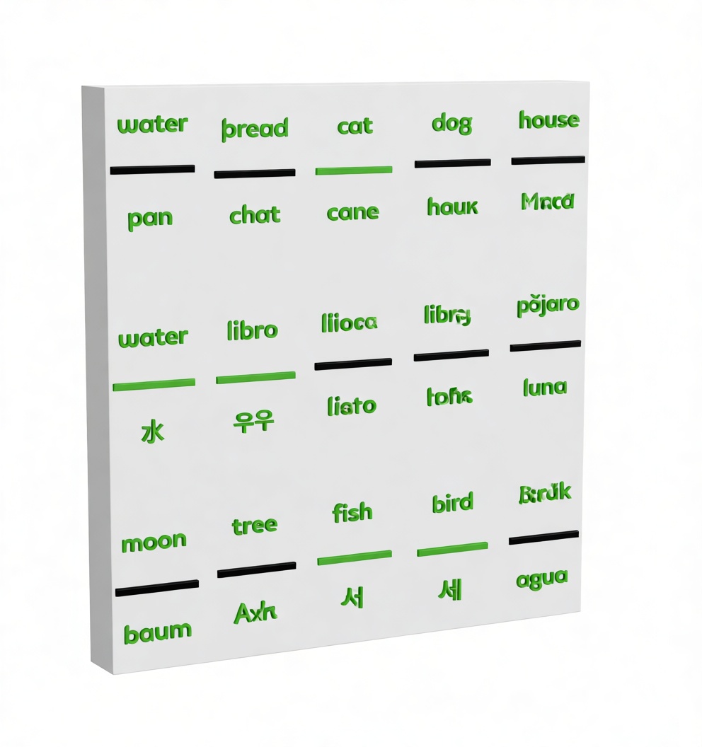 Multilingual Word Learning Board free 3D printable STL