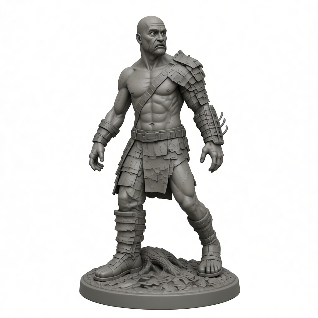 Barbarian Warrior Figurine free 3D printable STL