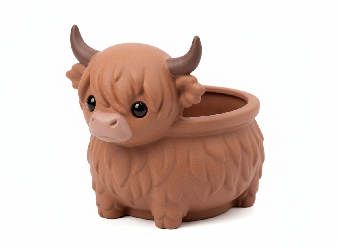 Highland Cow Planter free 3D printable STL