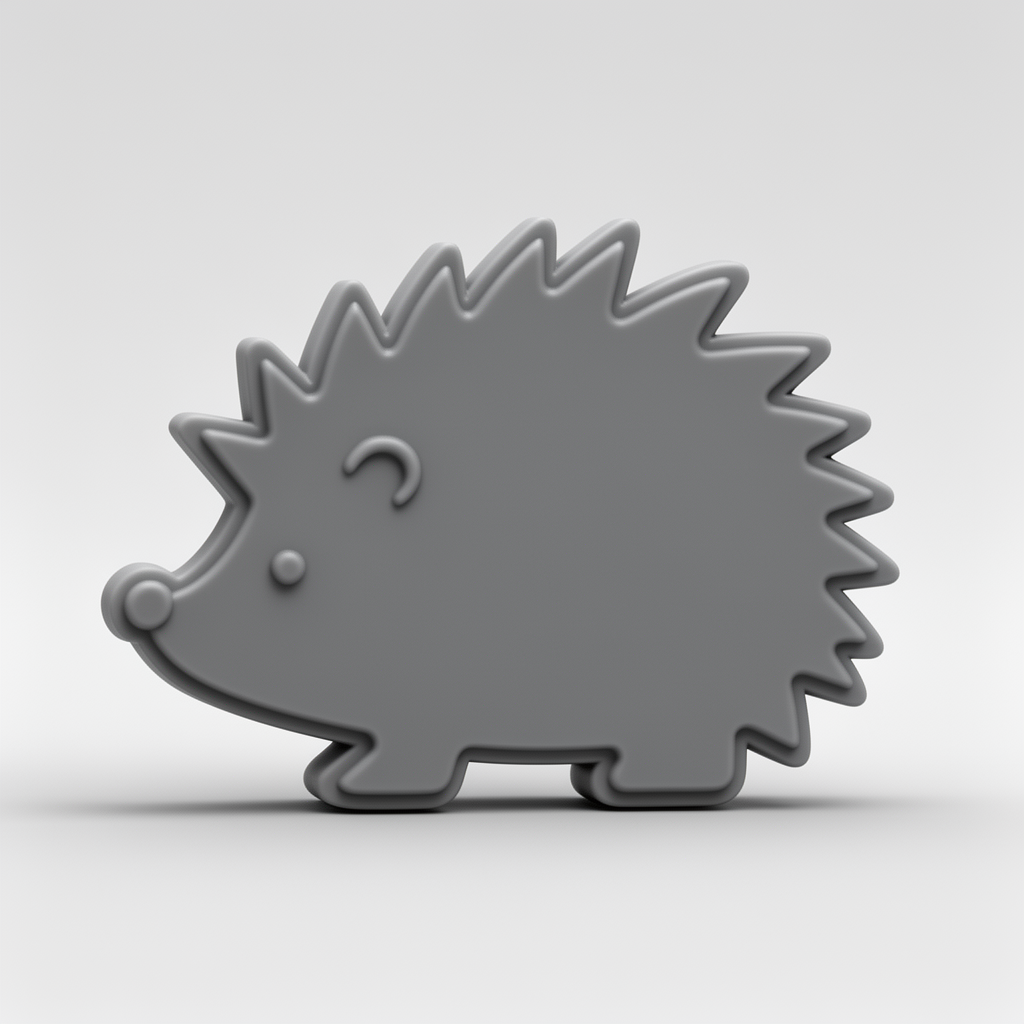 Flat Hedgehog Button Figurine free 3D printable STL