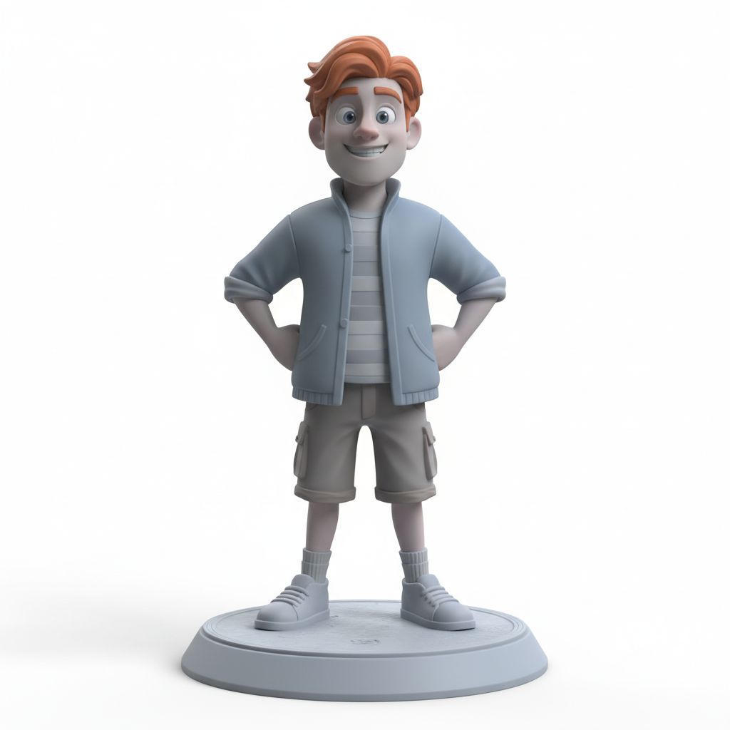 Redhead Boy Figurine free 3D printable STL
