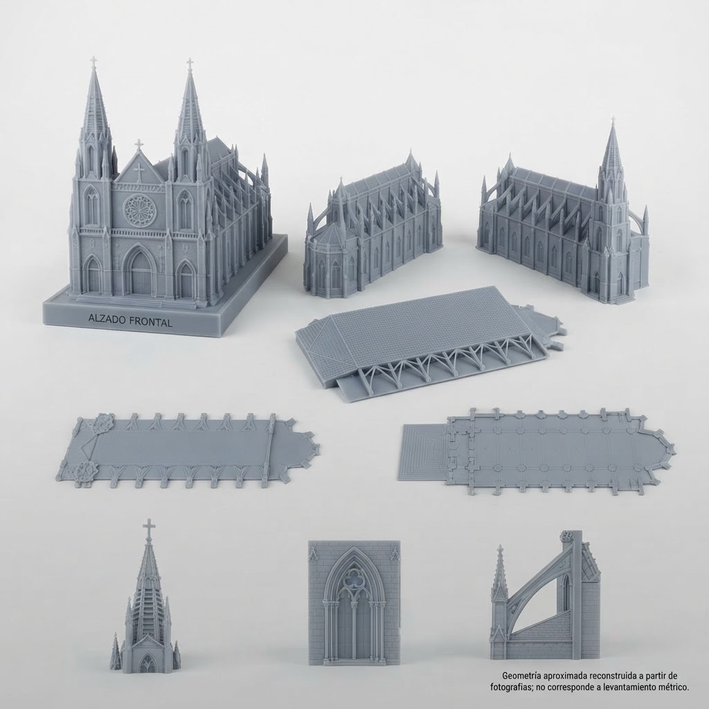 Neo-Gothic Cathedral Model free 3D printable STL