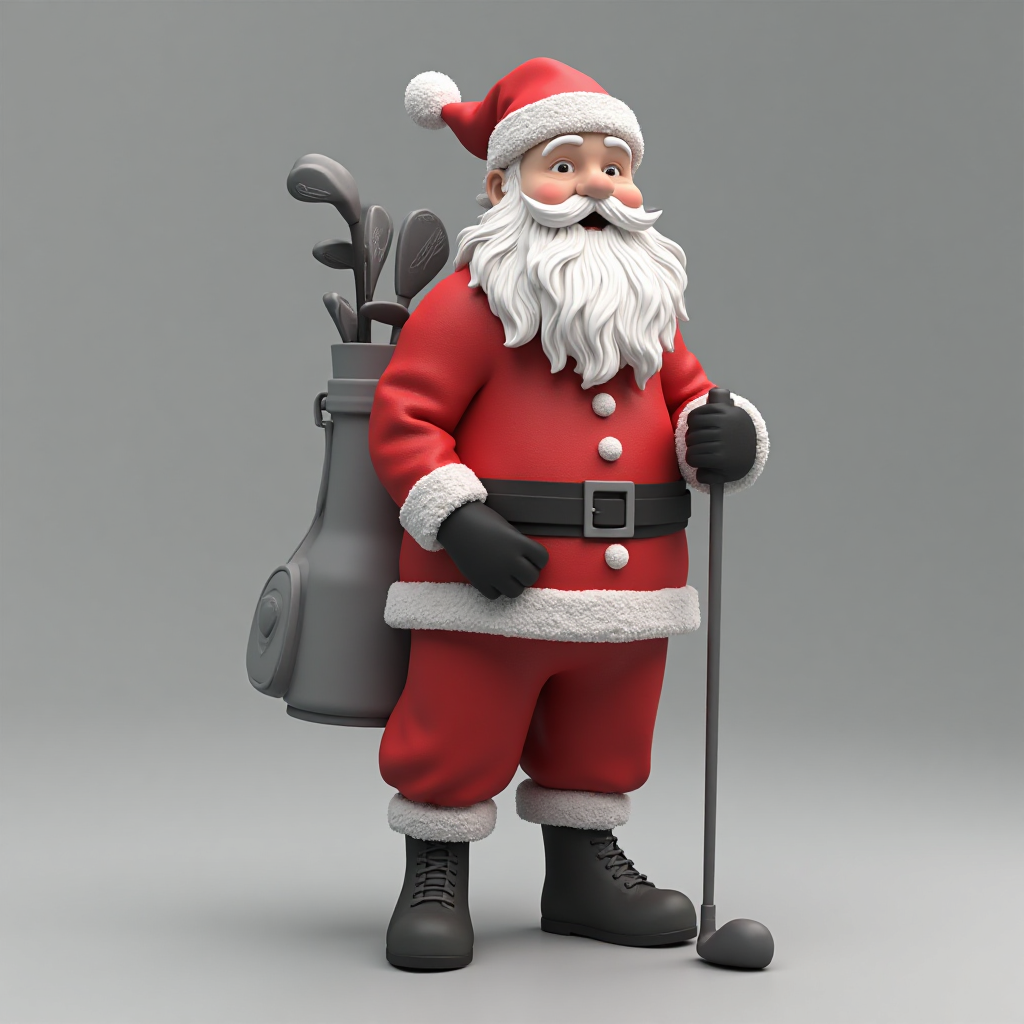 Santa Claus Golfer Figurine free 3D printable STL