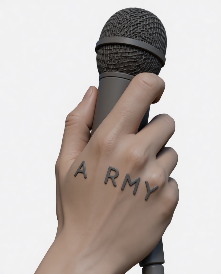 Hand Holding Microphone Figurine free 3D printable STL