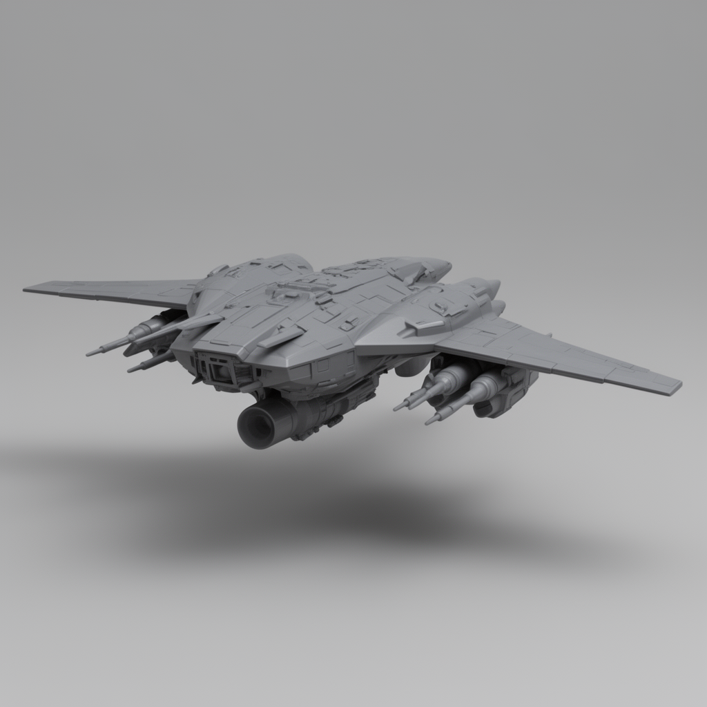 Futuristic Spaceship Model free 3D printable STL