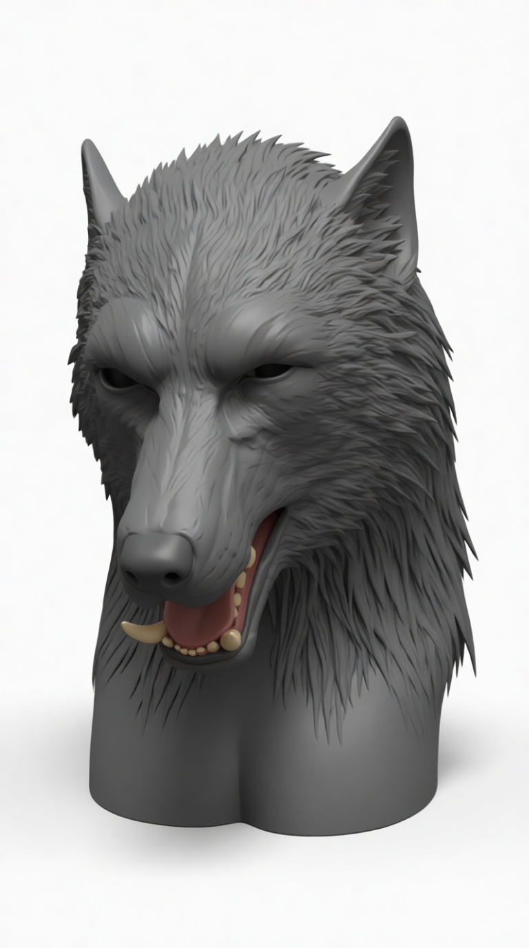 Wolf Bust Sculpture free 3D printable STL