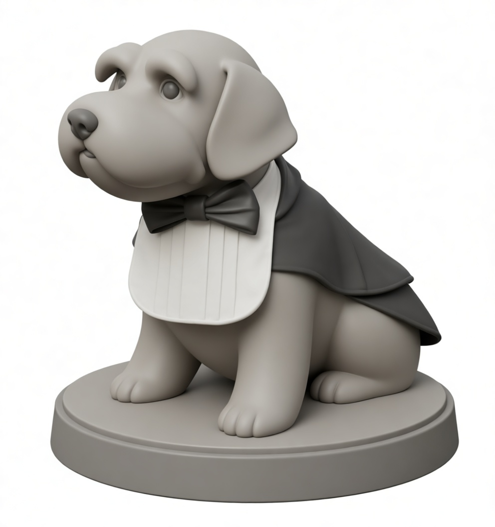 Tuxedo Puppy Figurine free 3D printable STL