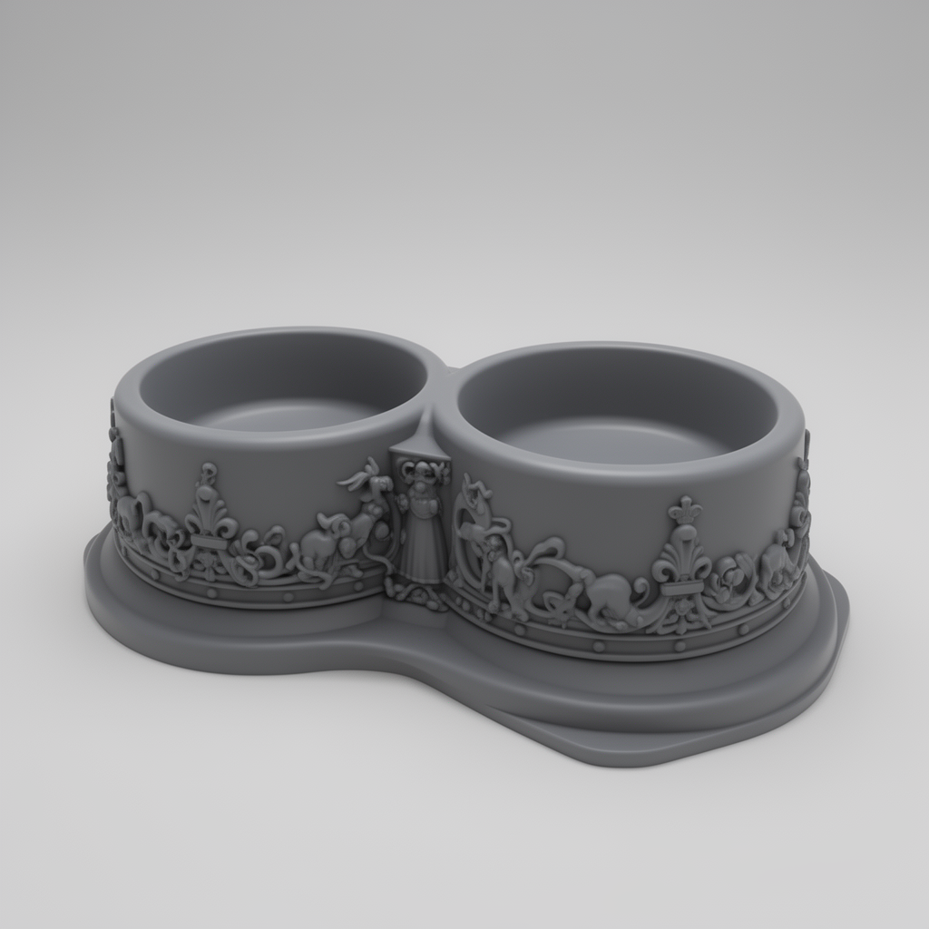 Royal Double Dog Bowl free 3D printable STL
