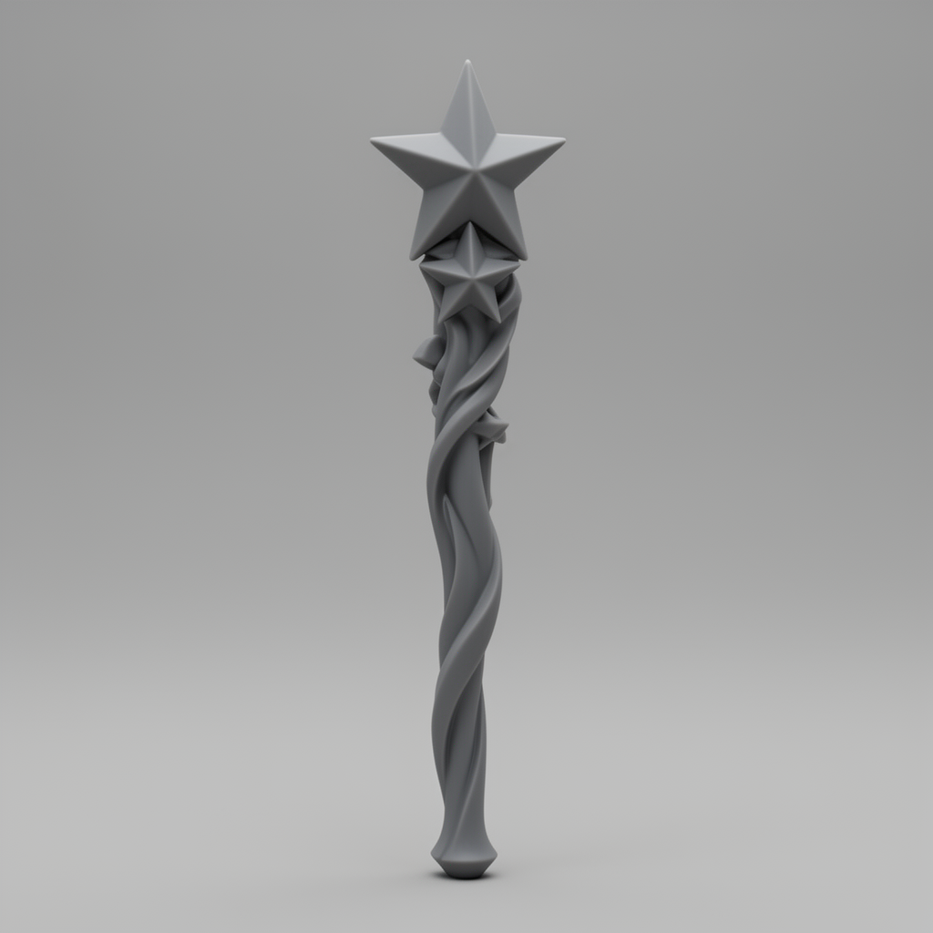 Manly Stars Wand Figurine free 3D printable STL