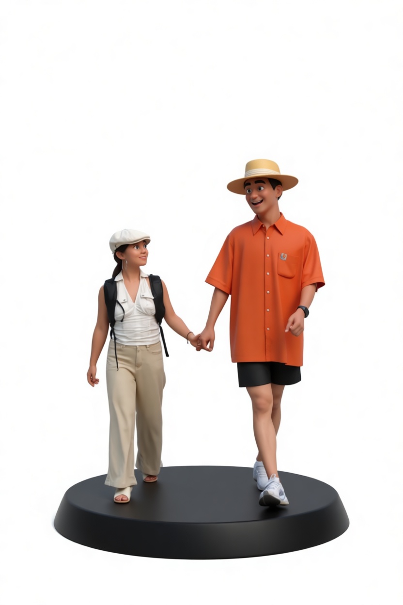 Couple Walking Figurine free 3D printable STL