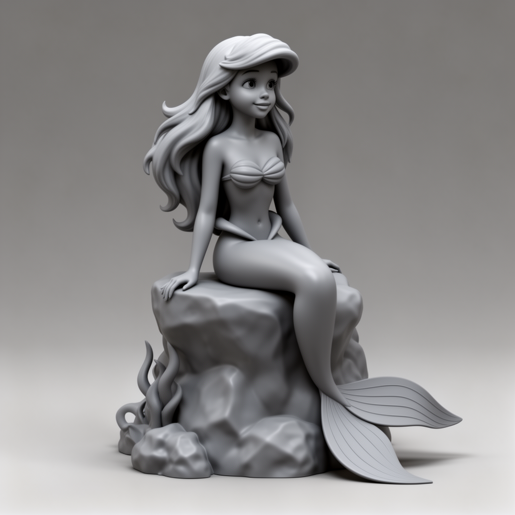 Ariel Sitting Figurine free 3D printable STL