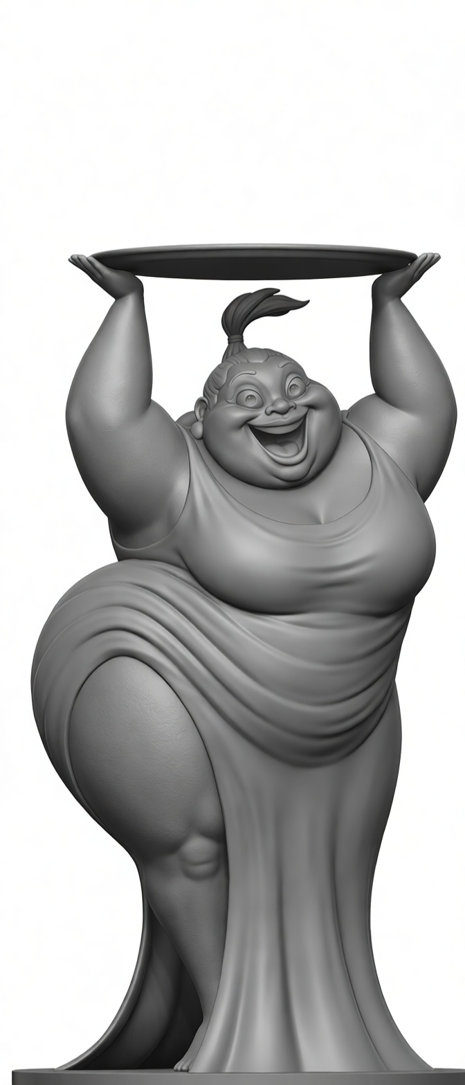 Joyful Woman Table Sculpture free 3D printable STL