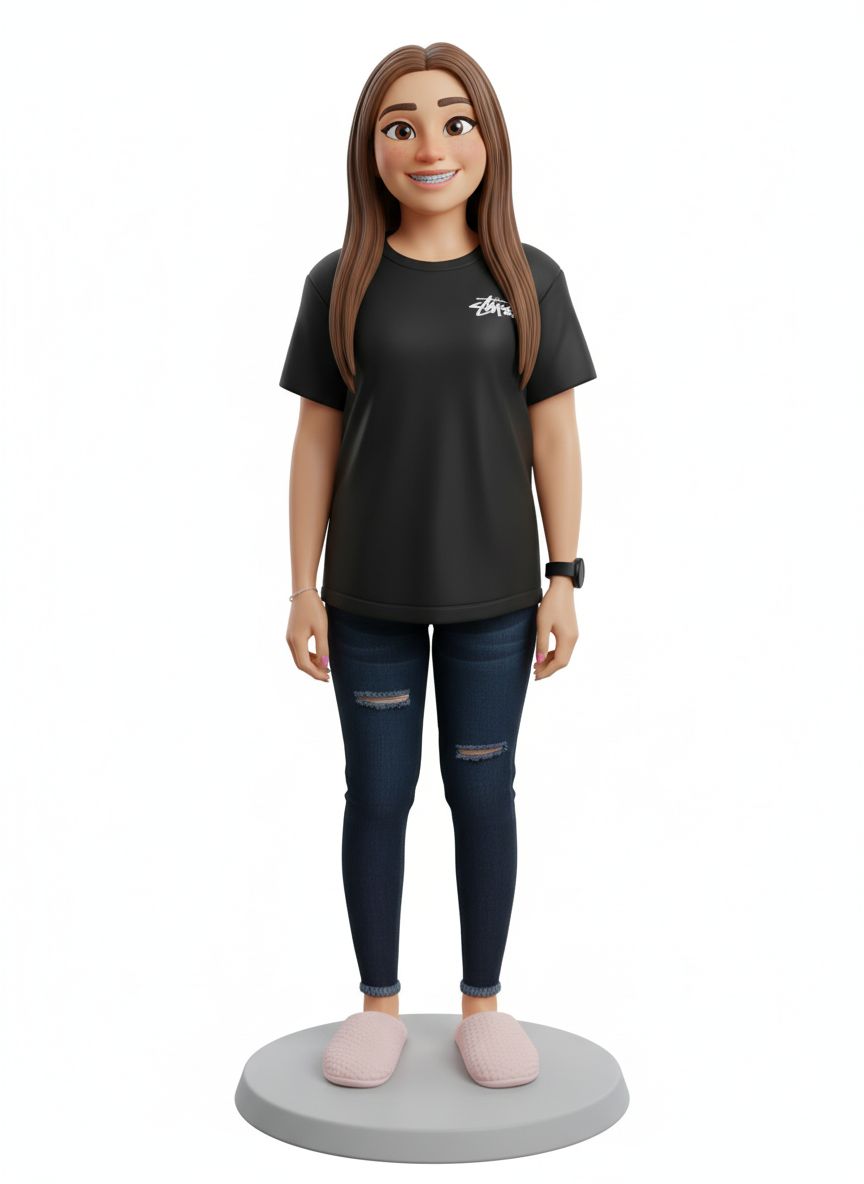 Casual Young Woman Figurine free 3D printable STL