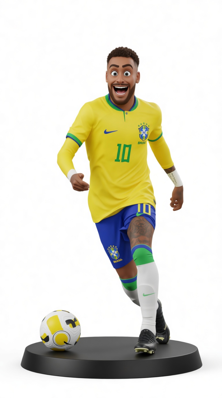 Neymar Jr. Football Figurine free 3D printable STL
