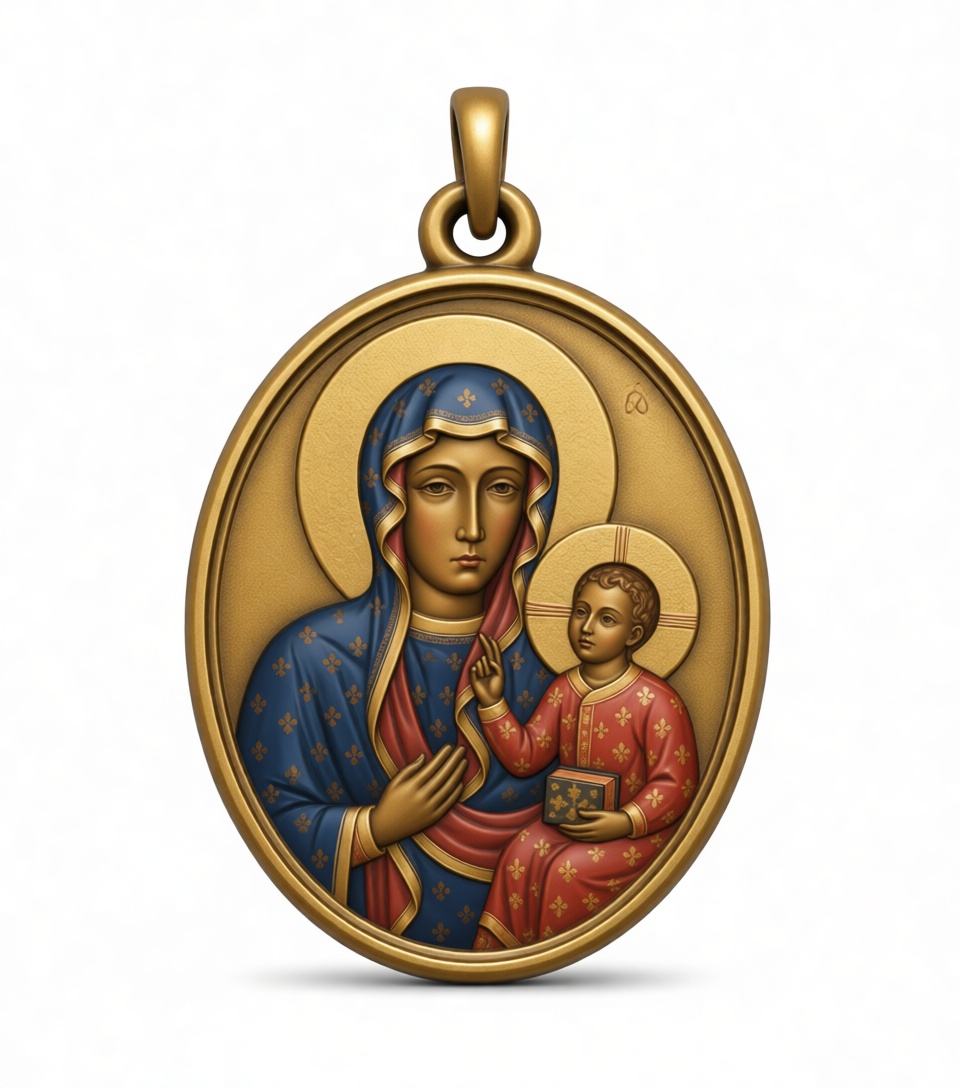Virgin Mary Pendant free 3D printable STL