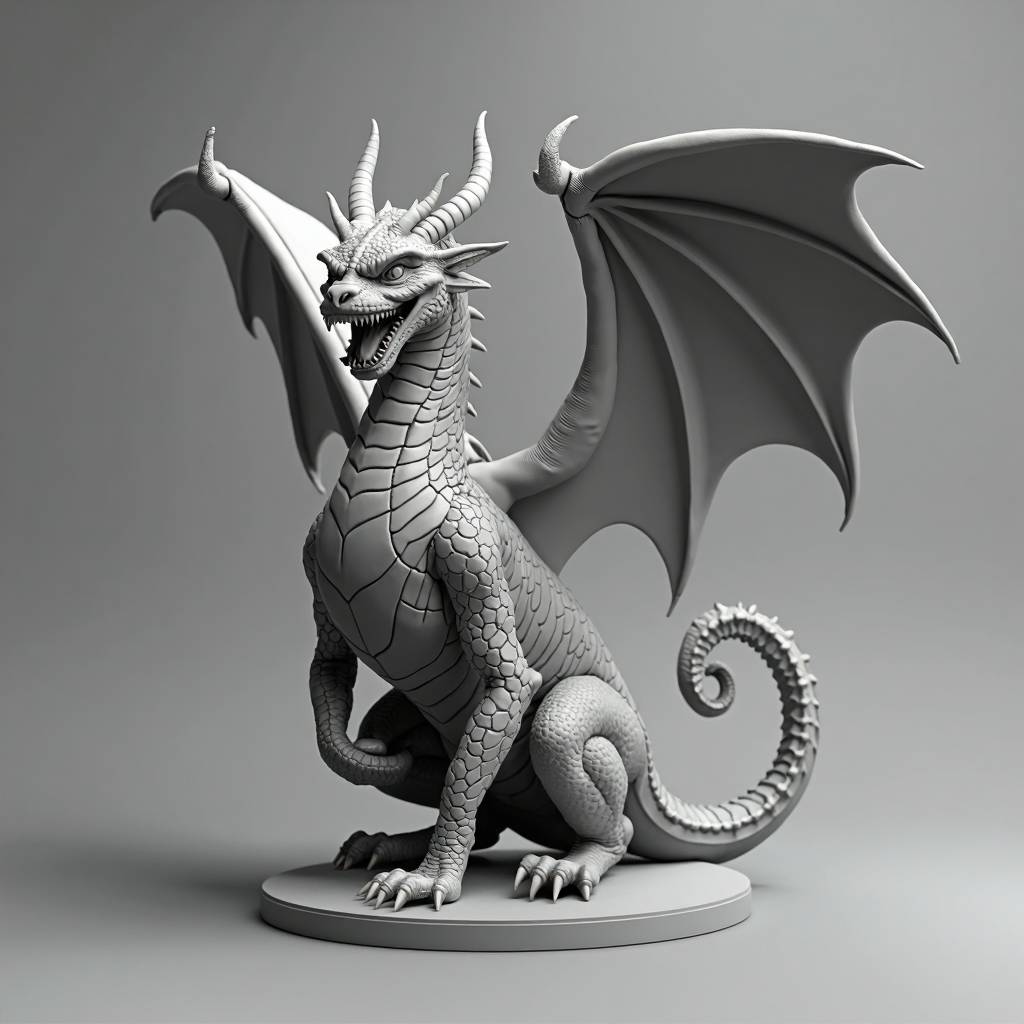 Fierce Dragon Figurine free 3D printable STL