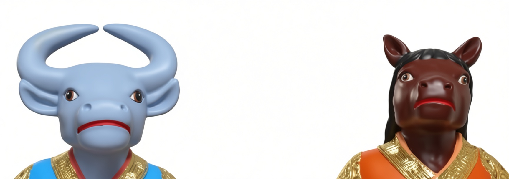 Buffalo and Horse Figurines free 3D printable STL