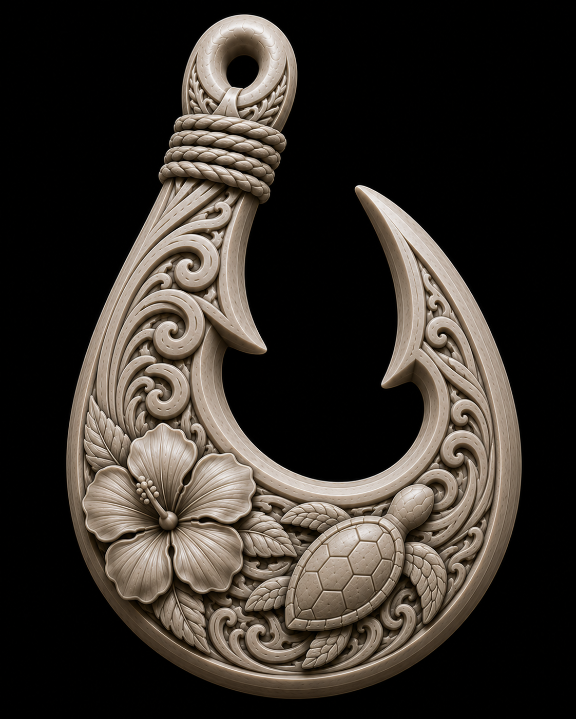 Hawaiian Turtle Hook Sculpture free 3D printable STL