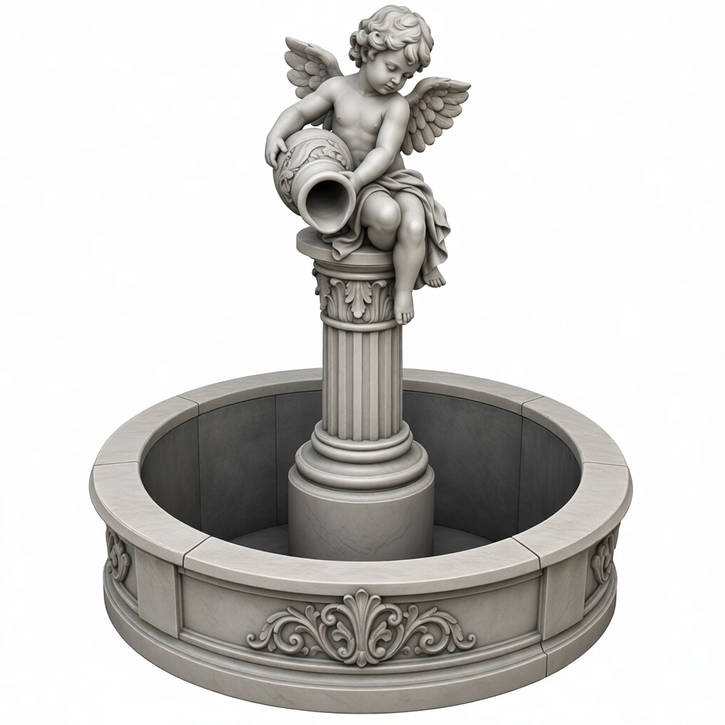 Cherub Fountain Sculpture free 3D printable STL