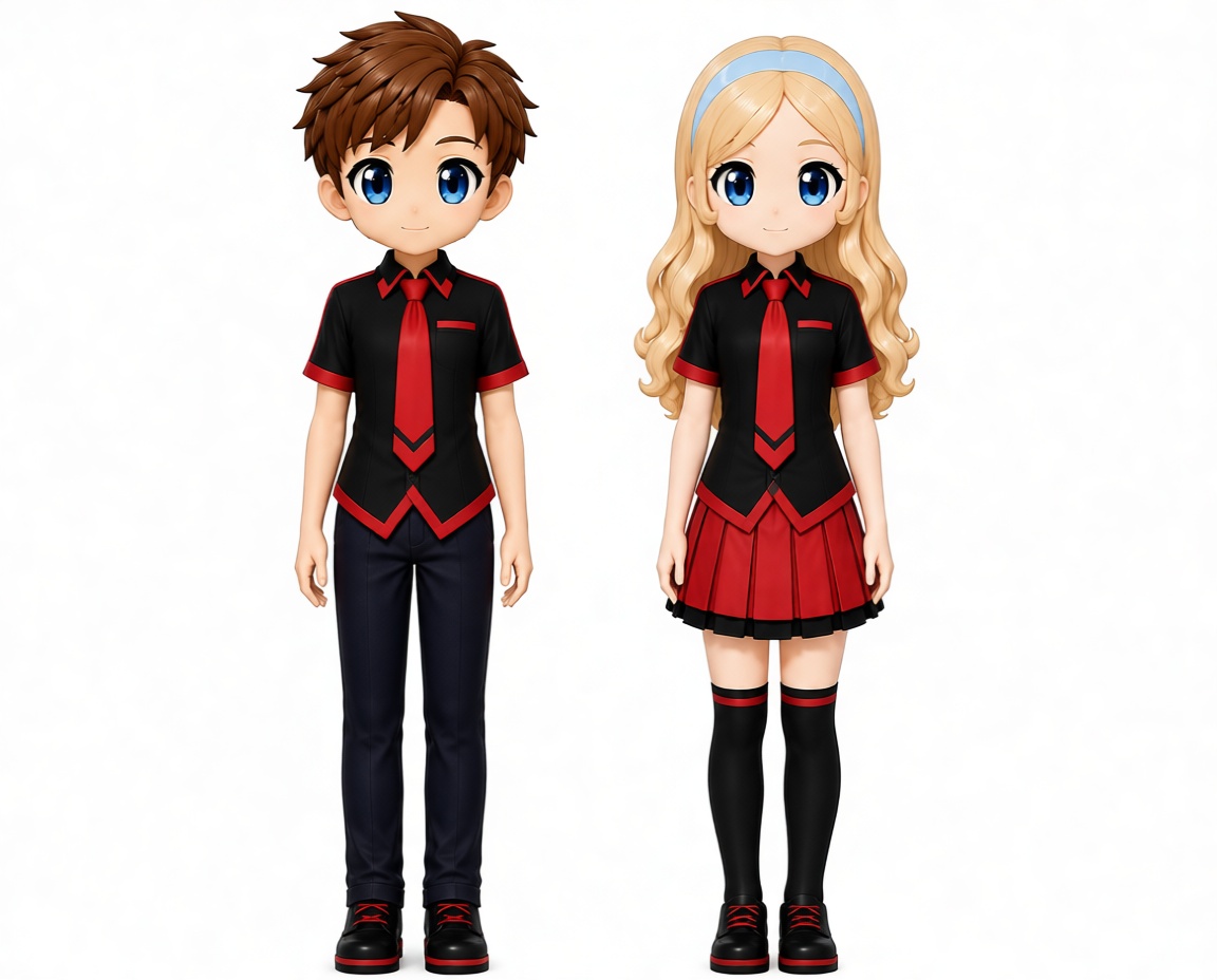 Anime School Uniform Figures - Free 3D Printable STL File
