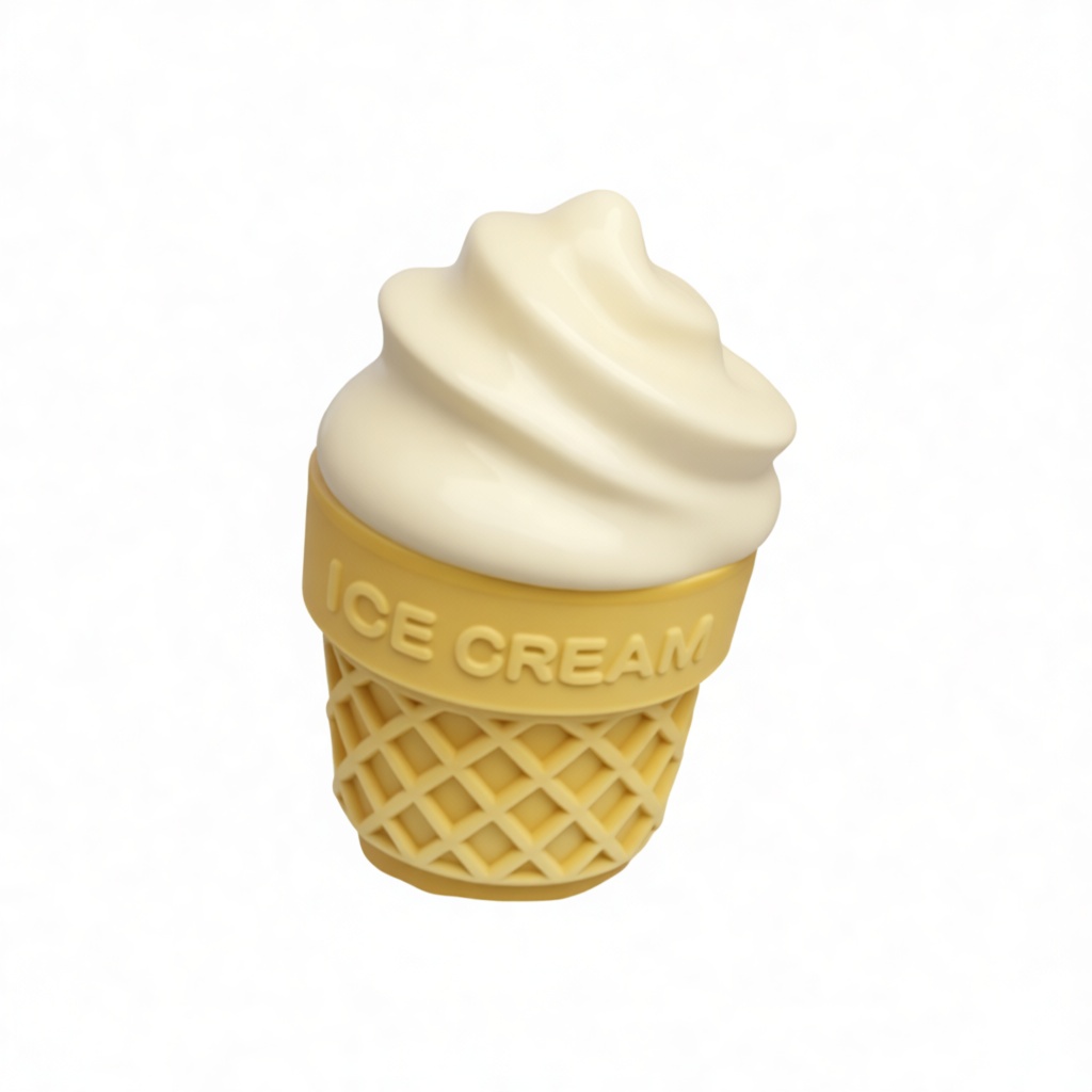 Vanilla Ice Cream Cone Figurine free 3D printable STL