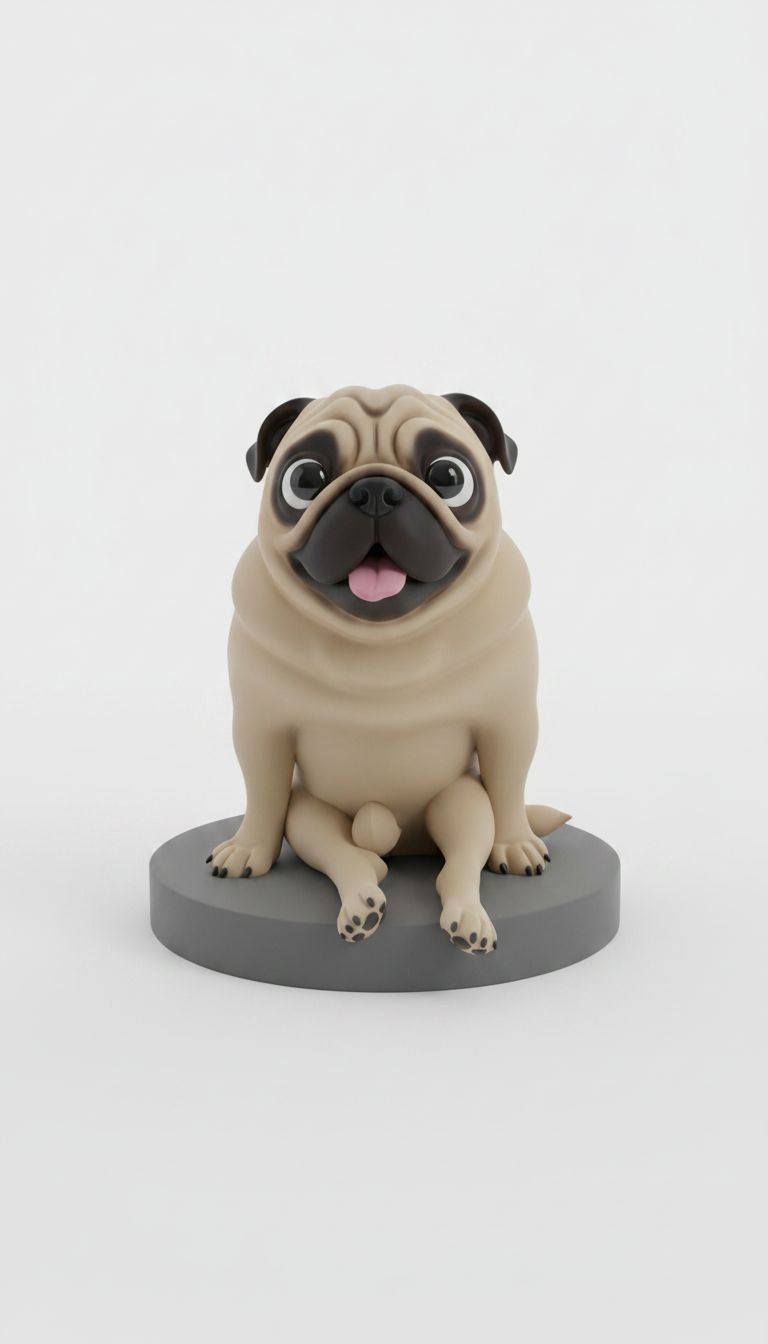 Pug Dog Figurine free 3D printable STL