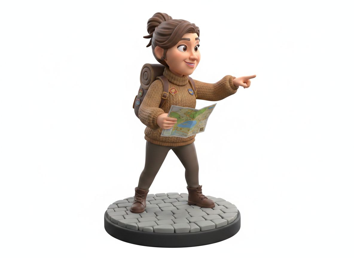Female Traveler Figurine free 3D printable STL