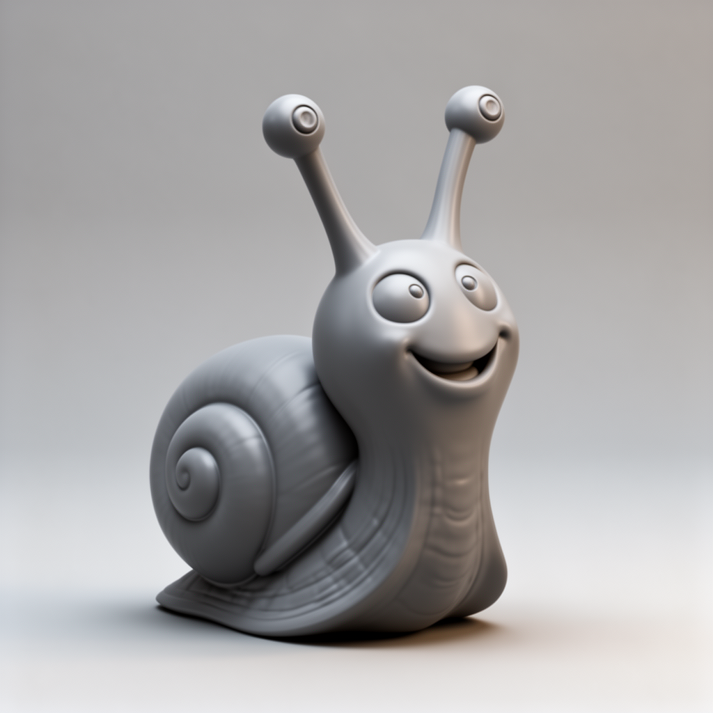 Playful Snail Figurine free 3D printable STL