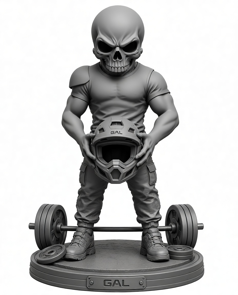Skull Headweightlifter Figurine free 3D printable STL