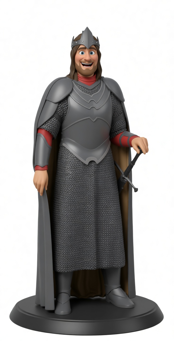 Happy Medieval Knight Figurine free 3D printable STL