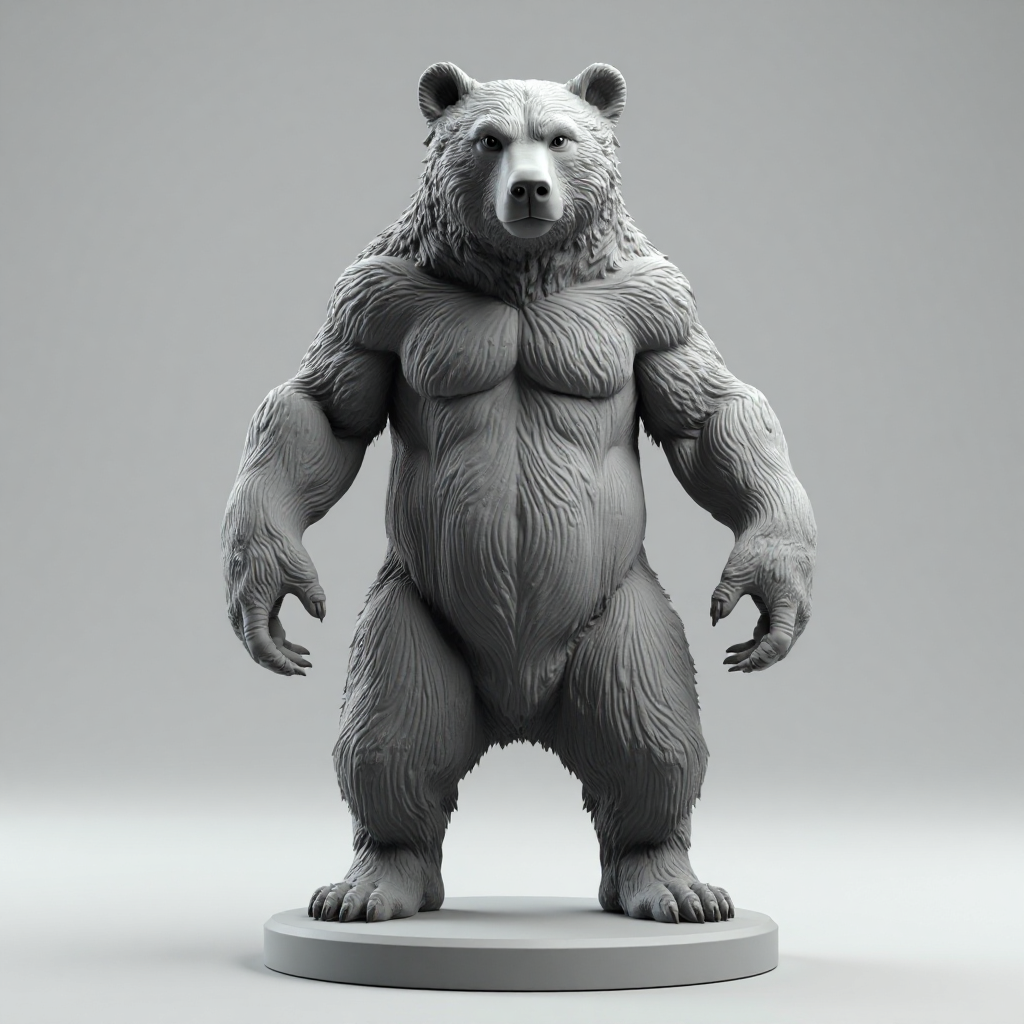 Warrior Bear Figurine free 3D printable STL