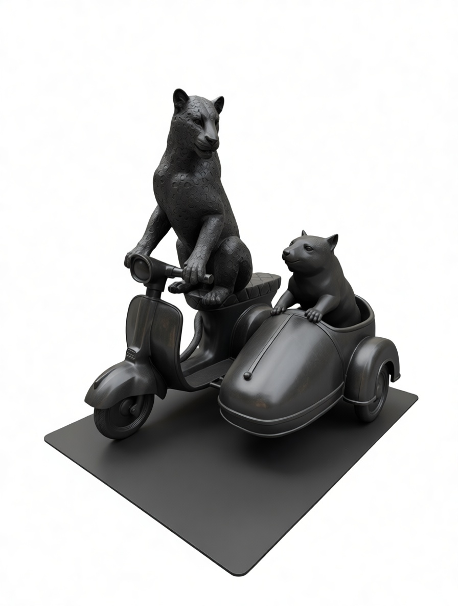 Panther and Wombat Scooter Figurine free 3D printable STL