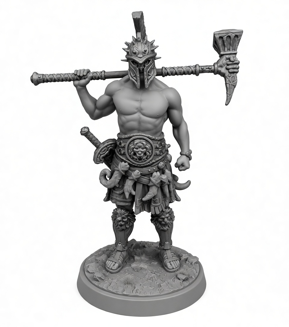 Spartan Warrior Figurine free 3D printable STL
