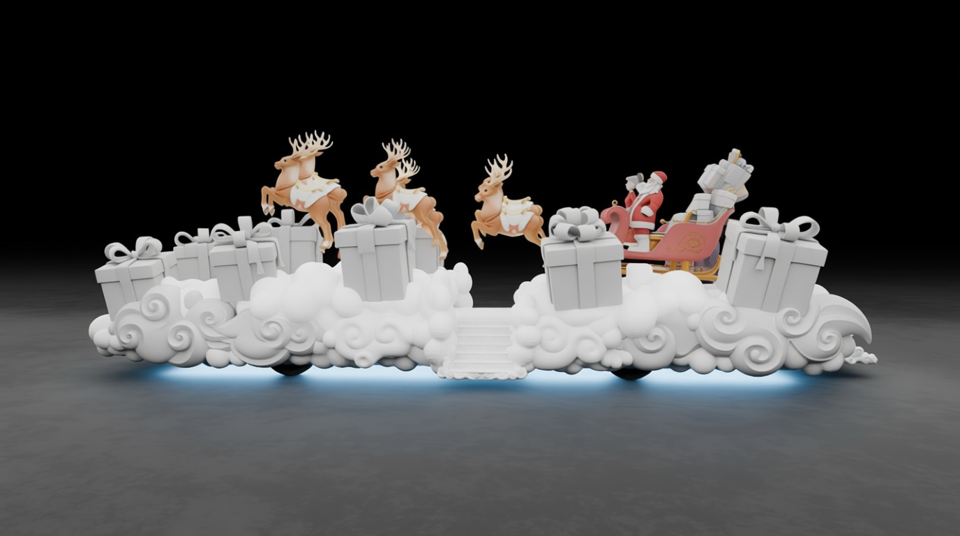 Santa Sleigh Figurine free 3D printable STL