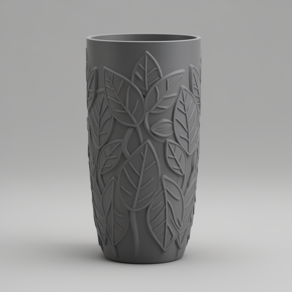 Leaf Pattern Vase free 3D printable STL