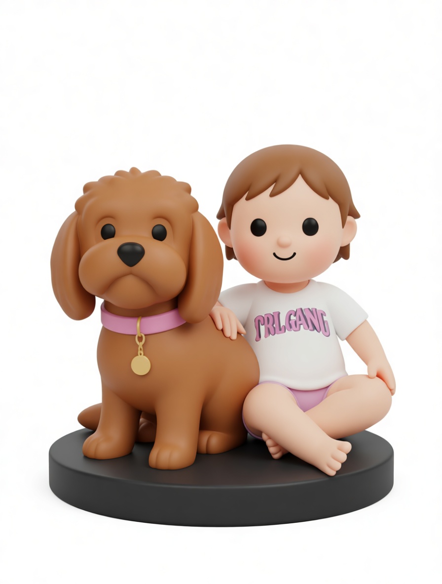 Boy and Cocker Spaniel Figurine free 3D printable STL