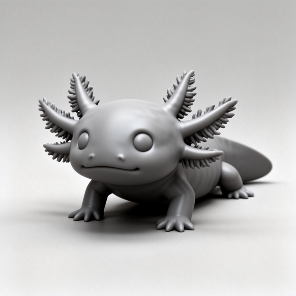 Axolotl Laying Figurine free 3D printable STL