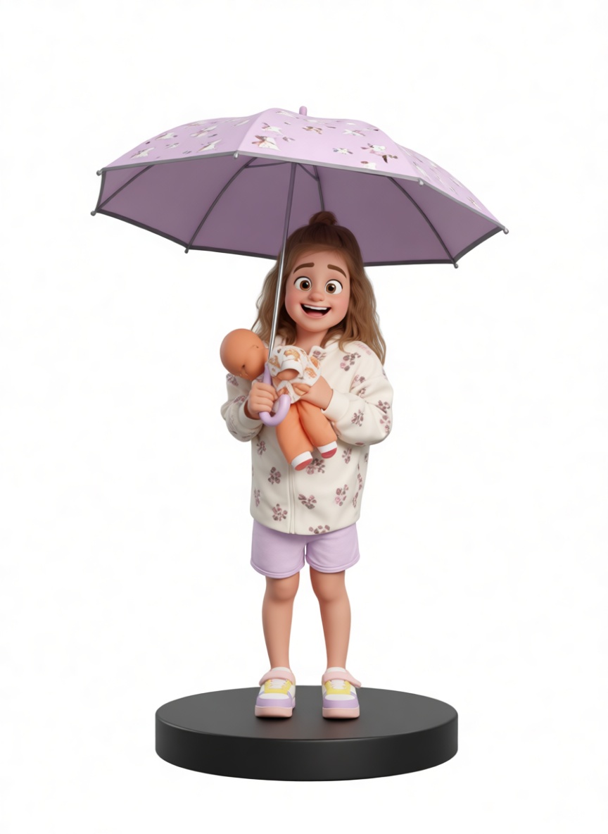 Girl with Doll Figurine free 3D printable STL