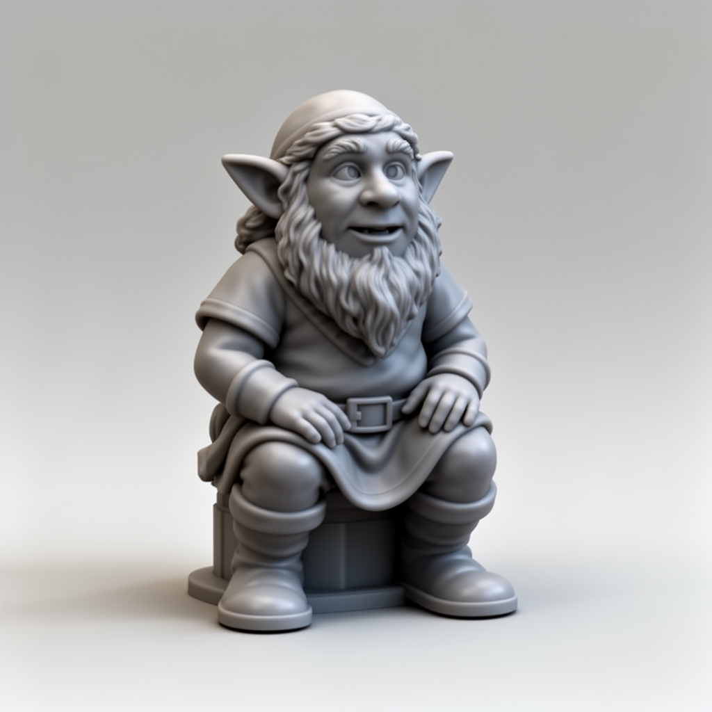 Sitting Halfling Figurine free 3D printable STL
