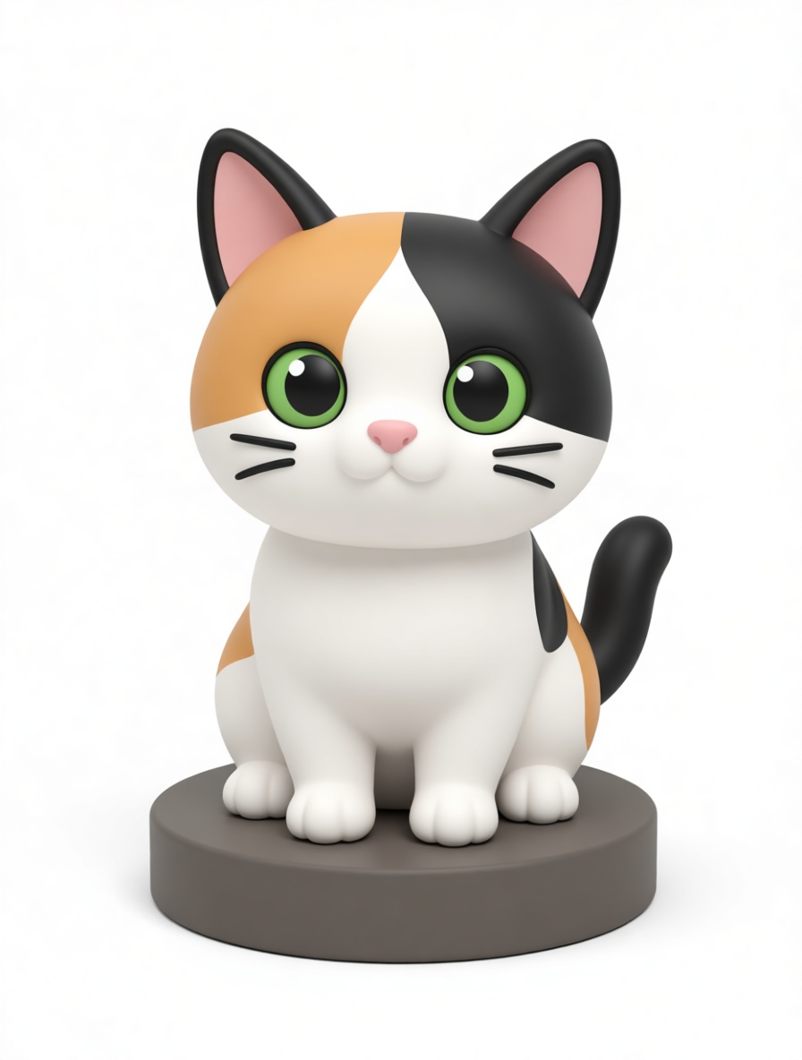 Calico Cat Figurine free 3D printable STL