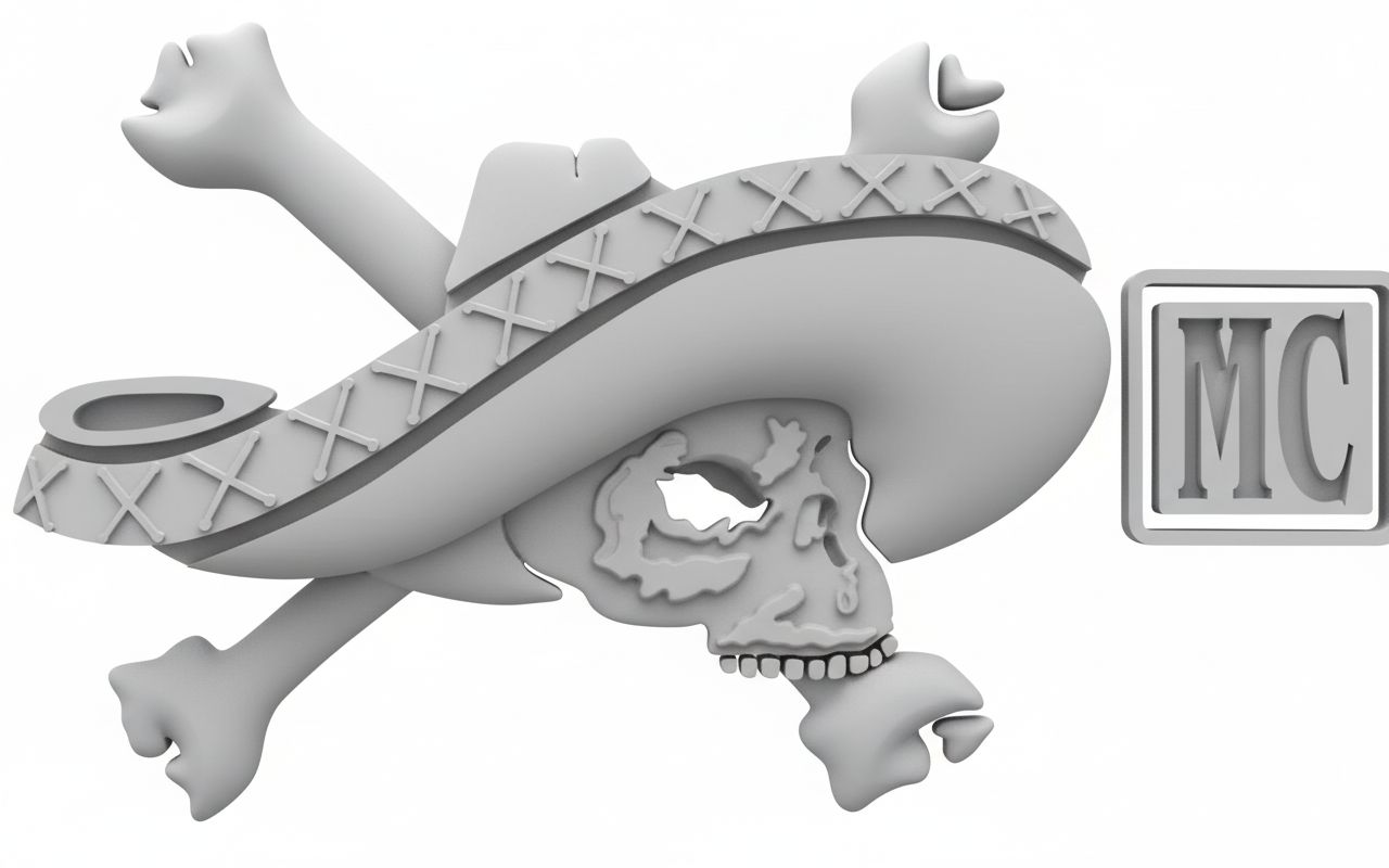 Skull and Crossbones Emblem free 3D printable STL