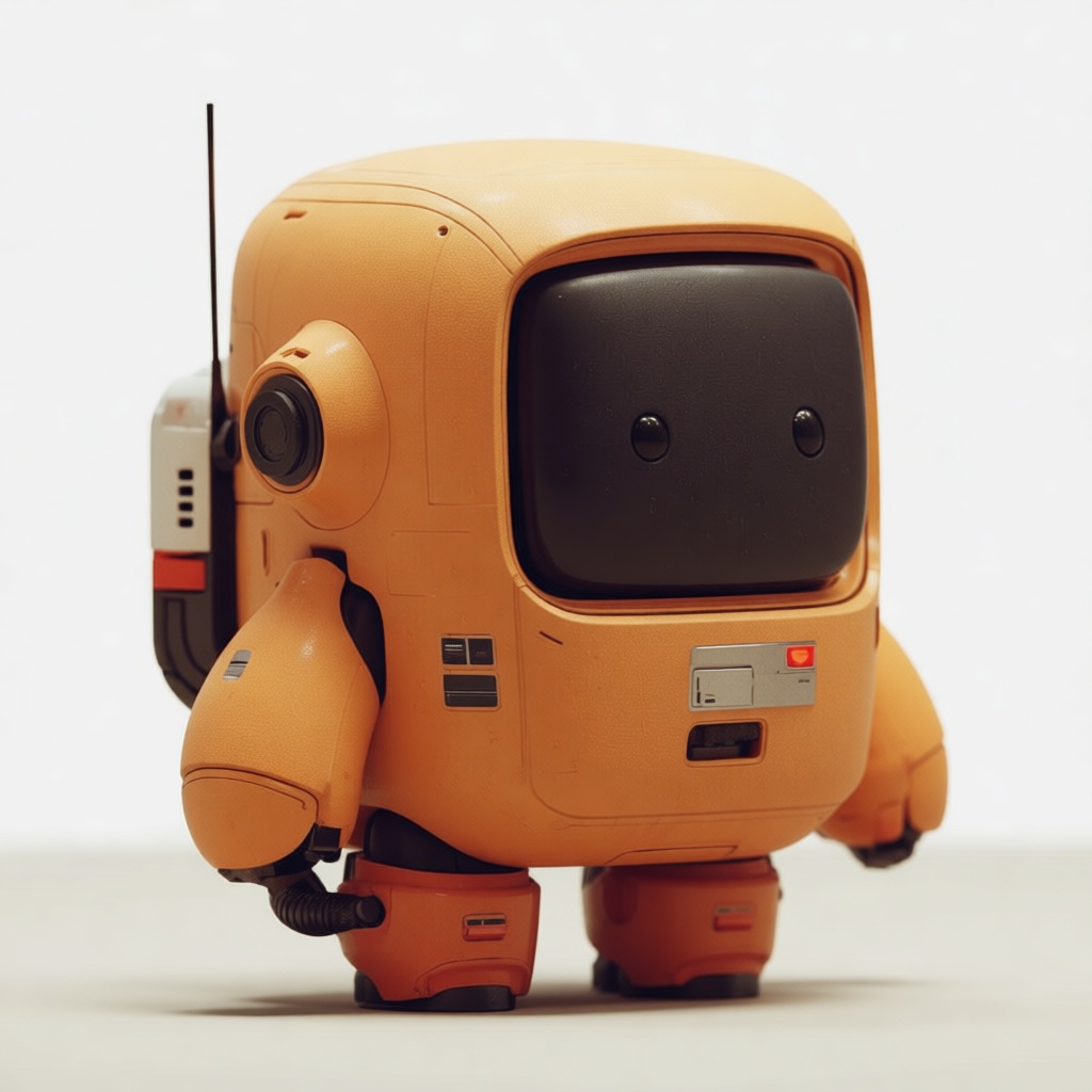 Cute Orange Robot Figurine free 3D printable STL