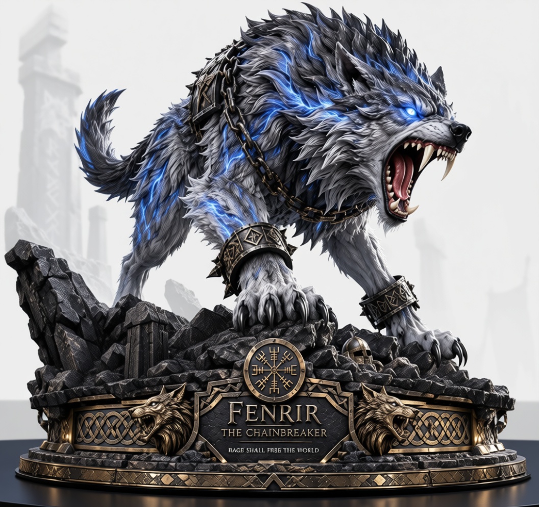 Fenrir The Chainbreaker Statue free 3D printable STL